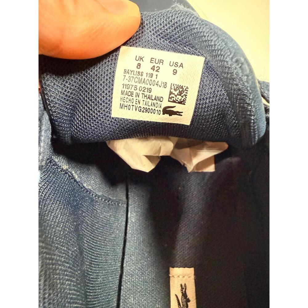 Lacoste Men's Bayliss Sneakers 119 1 CMA Navy/Off White Size 9 - Picture 6 of 9